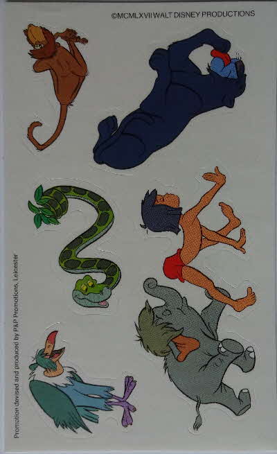 1983 Shredded Wheat Cubs Jungle Book Stick n Lift Sheet Stickers (2)