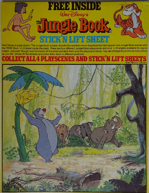 1983 Shredded Wheat Cubs Jungle Book Stick n Lift Sheet packets (1)