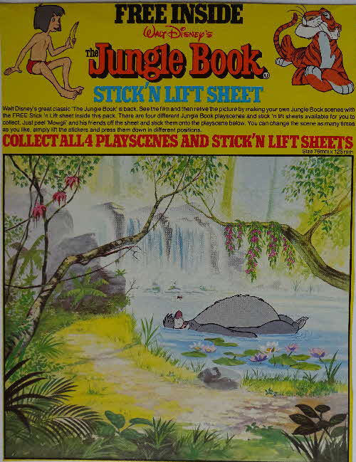 1983 Shredded Wheat Cubs Jungle Book Stick n Lift Sheet packets (2)