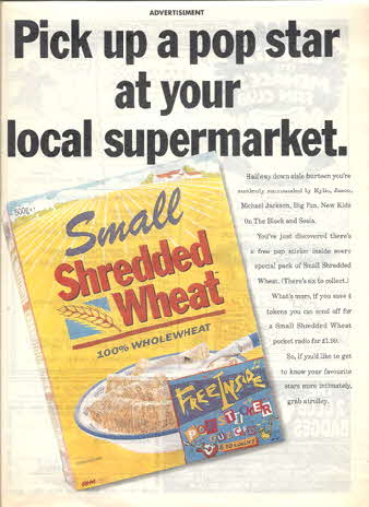 1989 Shredded Wheat Pop Sticker Quiz Card (betr)