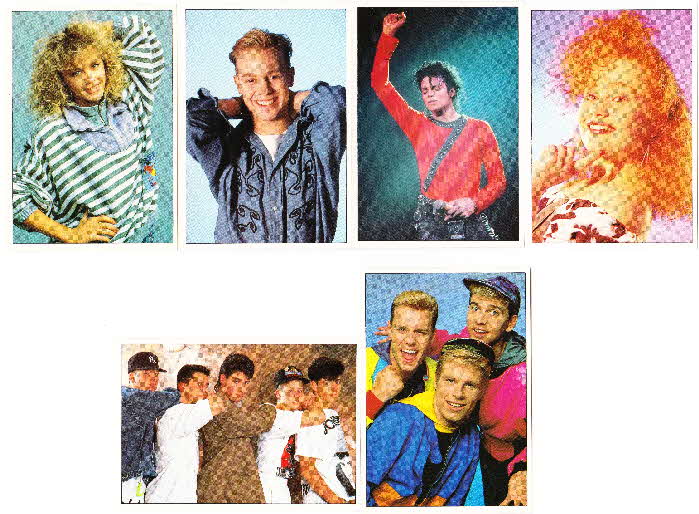 1989 Small Shredded Wheat Pop Trivia Stickers (2)