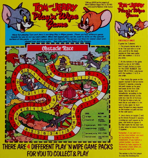 1981 Spoonsize Tom & Jerry Play n Wipe Obstacle Race