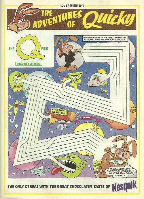 1996 Nesquick Adventures of Quicky - Q Files Alien Maze