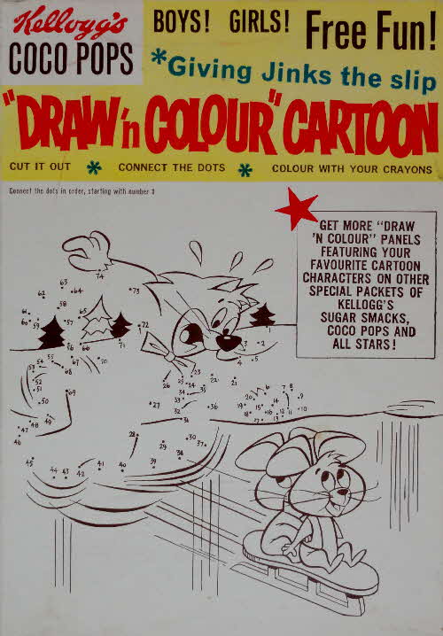 1960s Coco Pops Draw n Colour Cartoon Mr Jinx