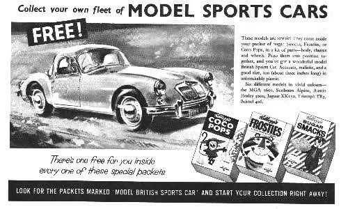 1961 Sugar Smacks Model Sports Cars
