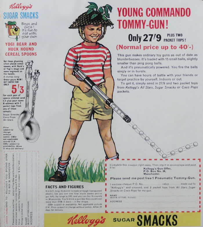 1965 Sugar Smacks Commando Tommy-Gun & Spoon Offer