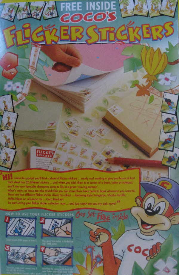 1992 Coco Pops Flicker Stickers