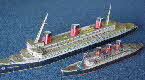 1930s Cornflakes Floating Model Ship -queen Mary & Normandie (b