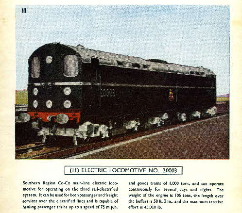 1954 Cornflakes Locomotives No 11 Eclectric Loco 20003