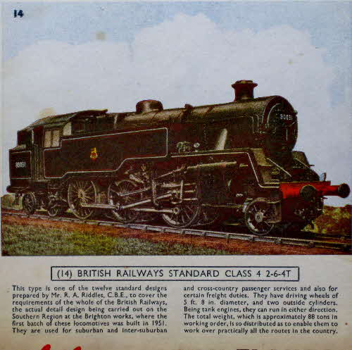 1954 Cornflakes Locomotives No 14 British Railways Standard Class 4 264T