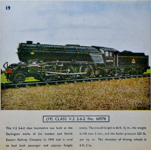 1954 Cornflakes Locomotives No 19 Class v2 262 no 60978