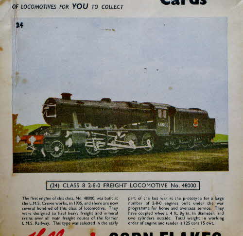 1954 Cornflakes Locomotives No 24 Class 8 280 Freight No 48000