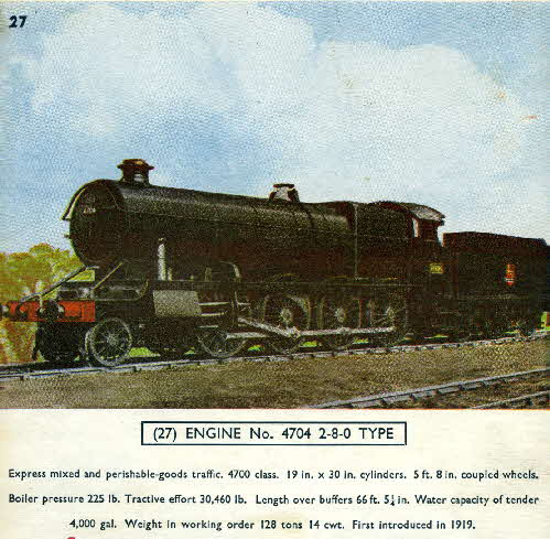 1954 Cornflakes Locomotives No 27 No 4704 280 type