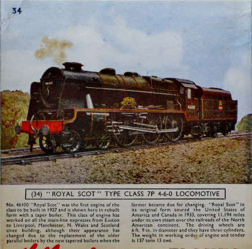 1954 Cornflakes Locomotives No 34 Royal Scot Type class 7P 460
