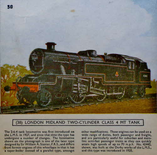 1954 Cornflakes Locomotives No 38 London Midland 2 cylinder Class 4MT