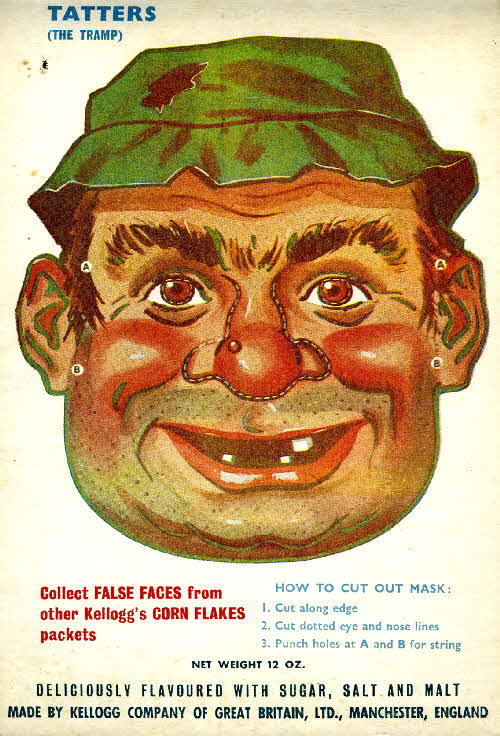1953 Cornflakes False Faces Tatters