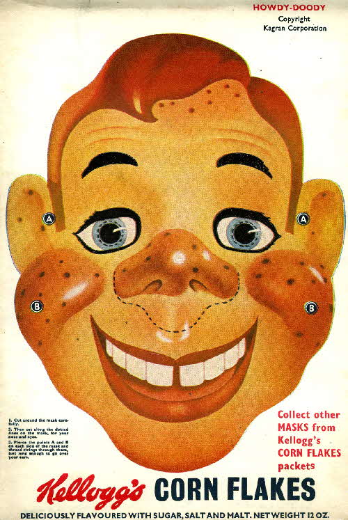 1950s Cornflakes Masks Howdy-Doody