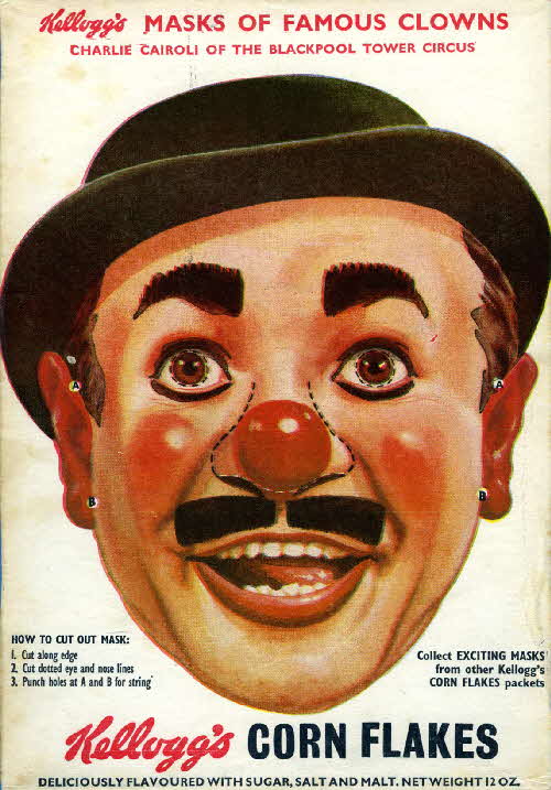 1955 Cornflakes Masks of Famous Clowns Cairoli