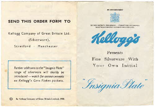 1958 Cornflakes Silverware leaflet