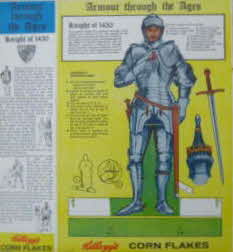 1969 Cornflakes Armour through the Ages No 5 Knight of 1430