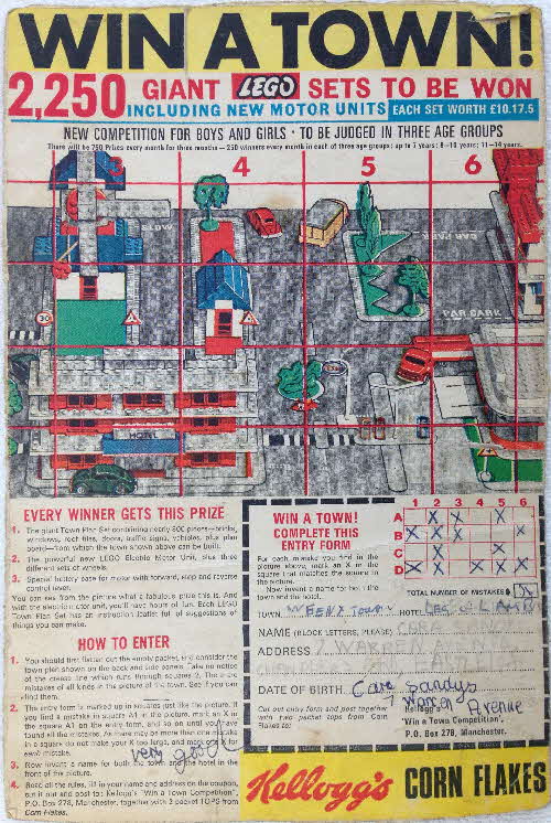 1967 Cornflakes Lego Town Competition packet