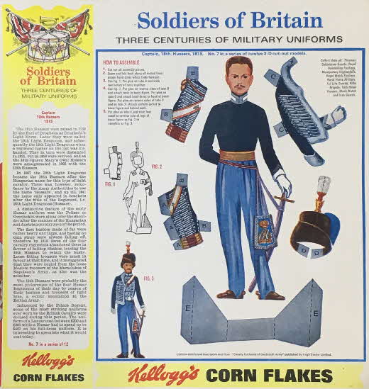 1967 Cornflakes Soldiers of Britain No 7 Hussars (2)