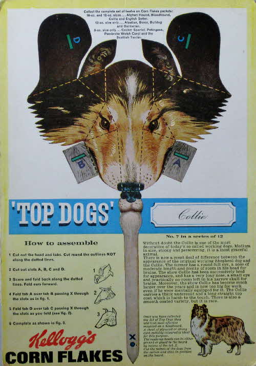 1964 Cornflakes Top Dogs No 7 Collie