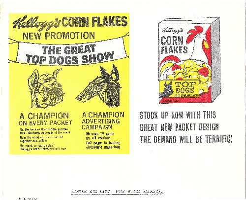 1964 Cornflakes Top Dogs Stock Sheet