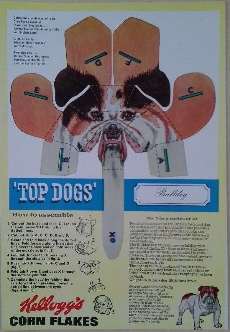 1964 Cornflakes Top Dogs No 5 Bulldog