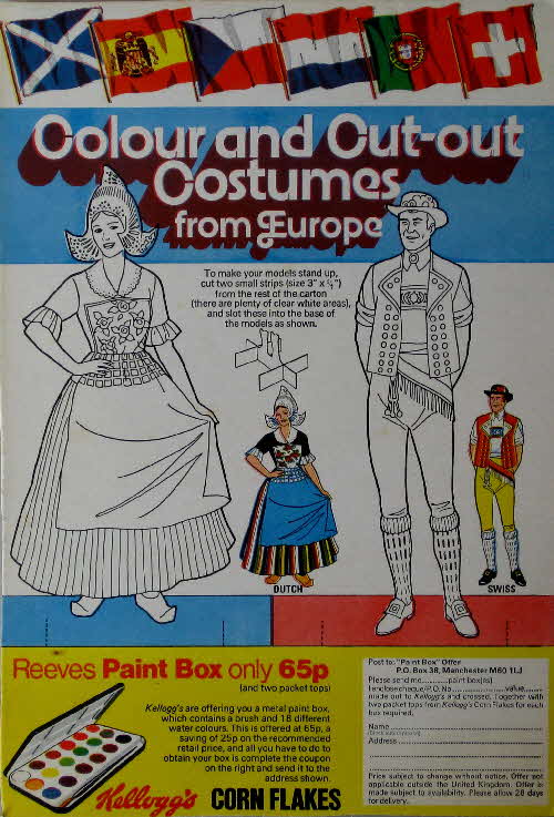 1970s Cornflakes Colour and Cut Out Costumes of Europe - Dutch & Swiss