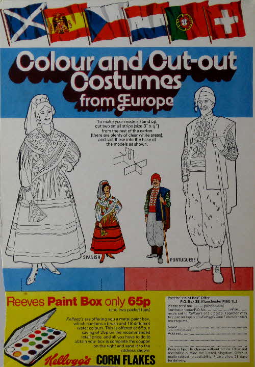 1970s Cornflakes Colour and Cut Out Costumes of Europe - Spain & Portugal
