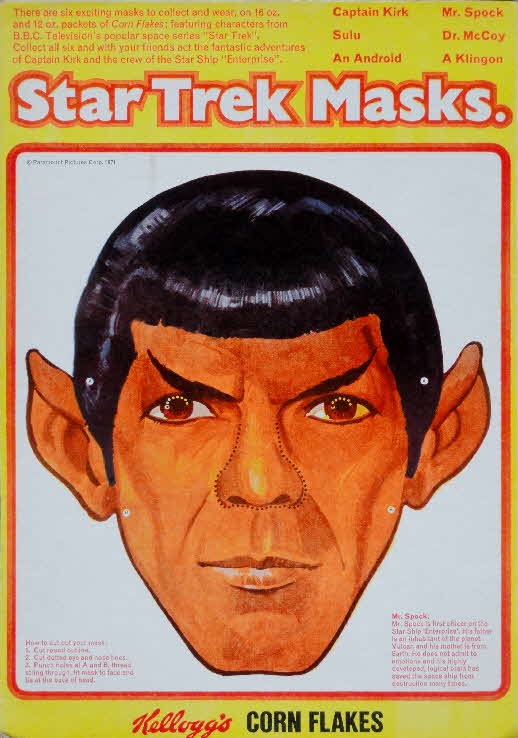 1971 Cornflakes Star Trek Masks Spock (2)