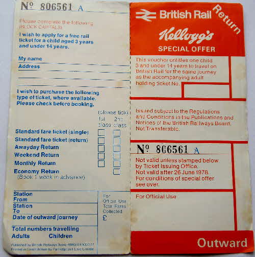 1977 Cornflakes Free Child Rail Ticket (1)