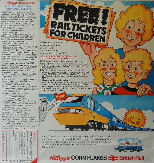 1977 Cornflakes Free Railtickets for children