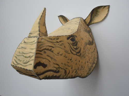 1985 Cornflakes Wild Animal Heads No 1 Rhino made (3)