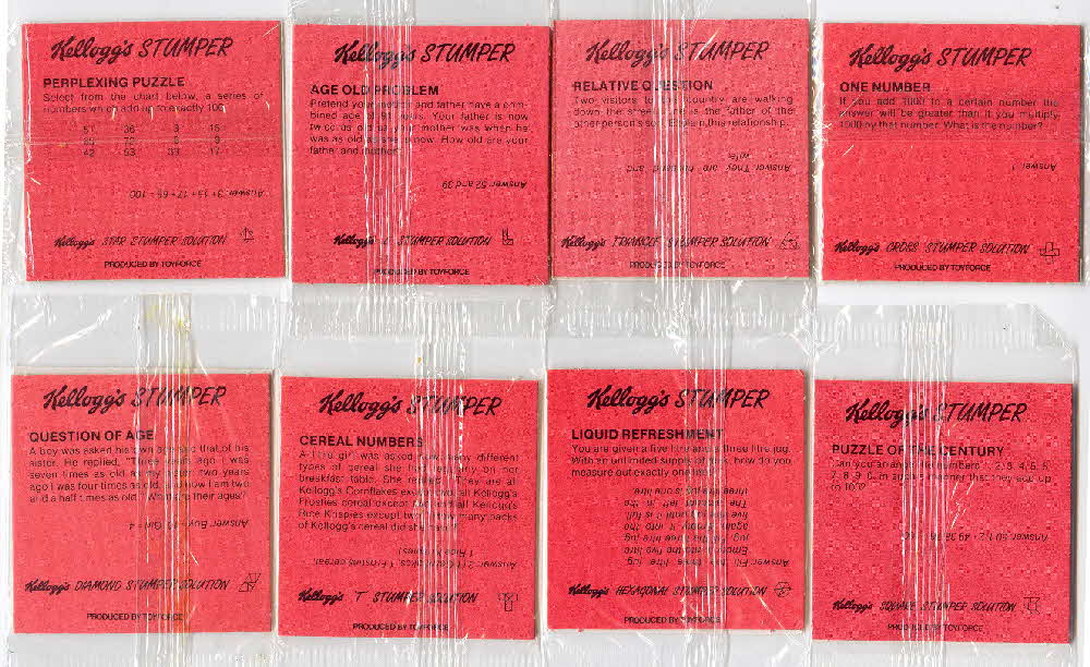 1987 Cornflakes Stumper cards back