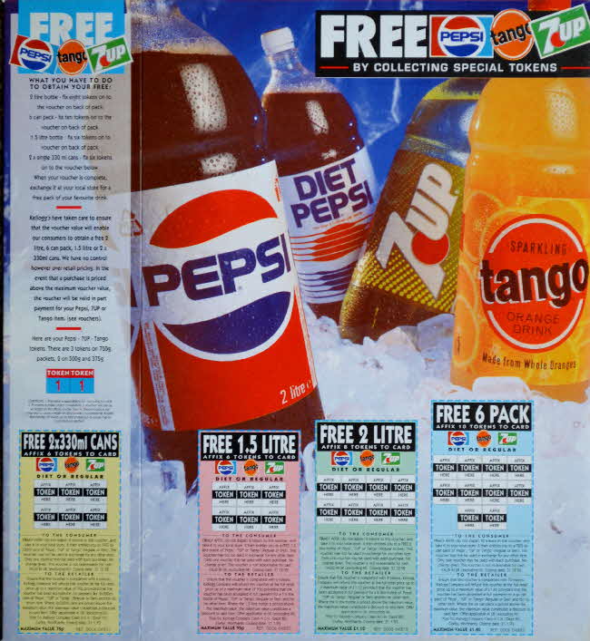 1991 Cornflakes Free Pepsi Tango 7 Up