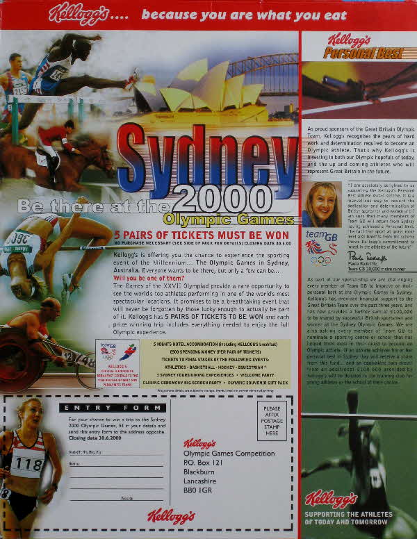 2000 Cornflakes Sydney Olympics & postcard