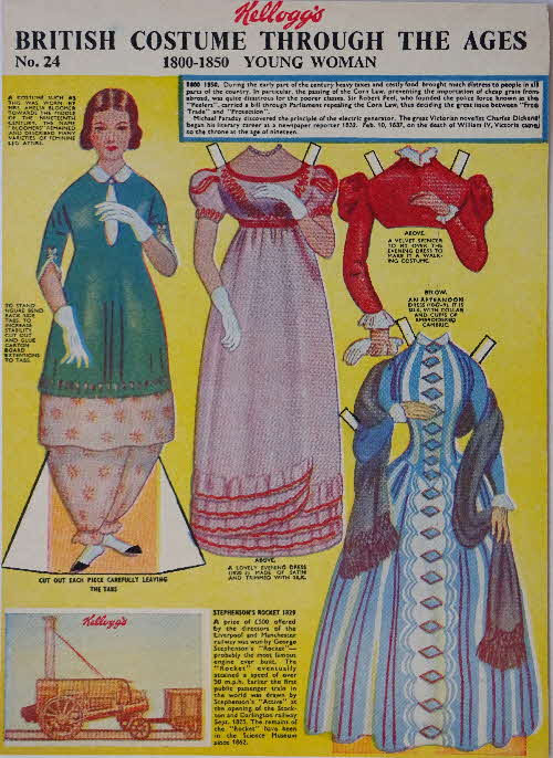 1950s Cornflakes British Costume Through the Ages No24 1800-1850 Young Woman