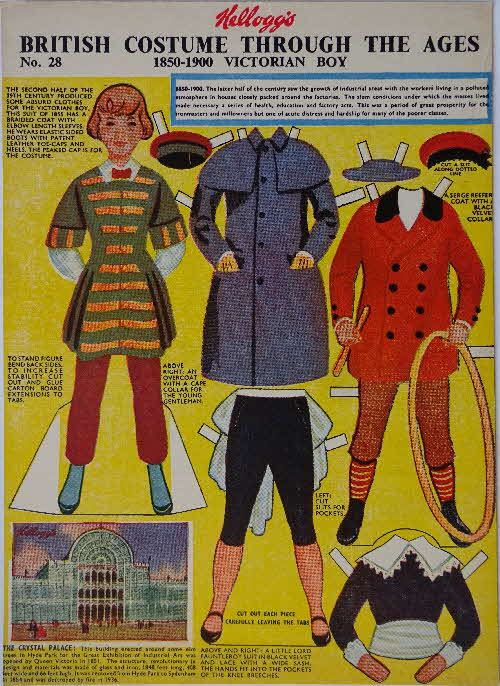 1950s Cornflakes British Costume Through the Ages No28 Victorian Boy