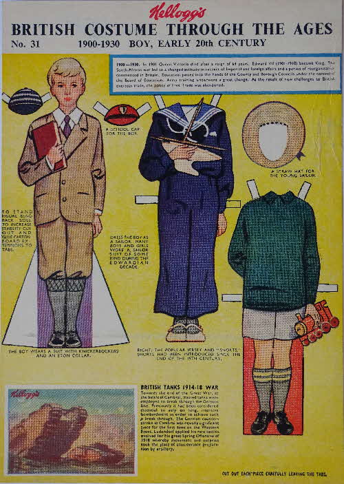 1950s Cornflakes British Costume Through the Ages No31 Early 20th Century Boy
