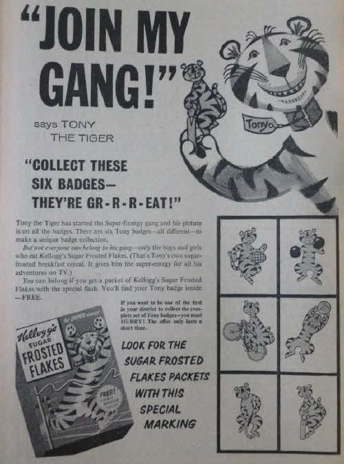 1959 Frosties Tony Badges1