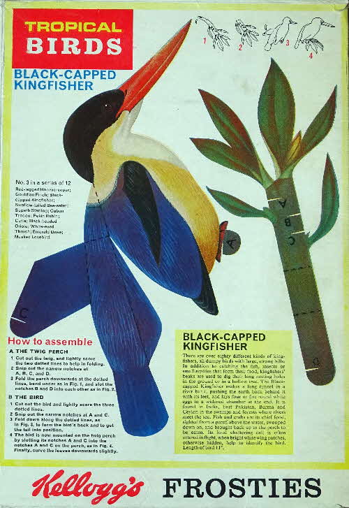 1966 Frosties 3D Model Tropical Birds Black-Capped Kingfisher
