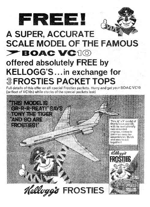 1965 Frosties Model BOAC VC plane