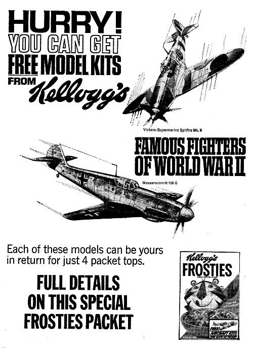 1960s Frosties WW2 Model Planes