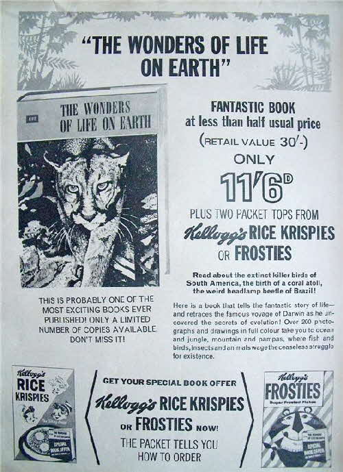 1964 Rice Krispies & Frosties Wonders of LIfe on Earth Book (betr)
