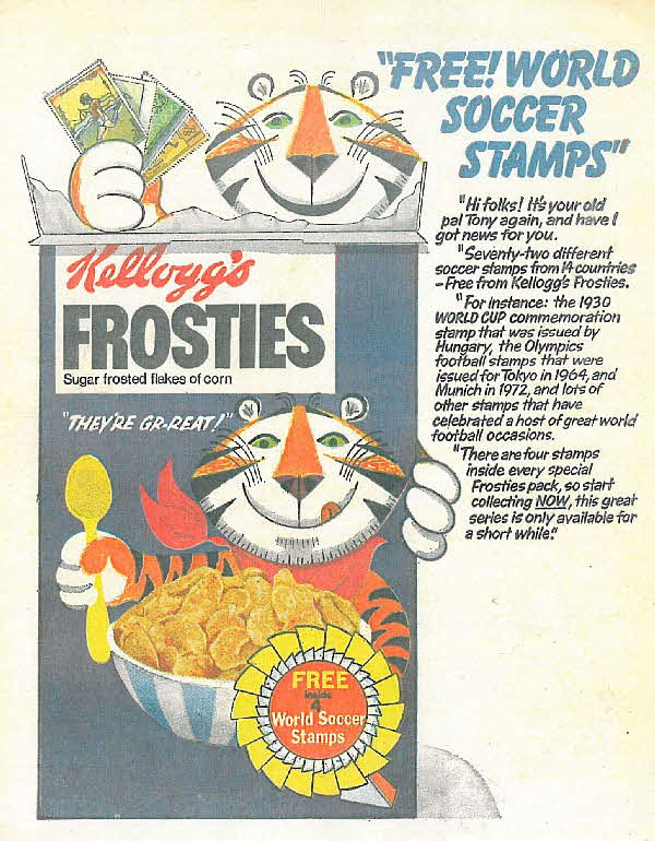 1975 Frosties World Soccer Stamps