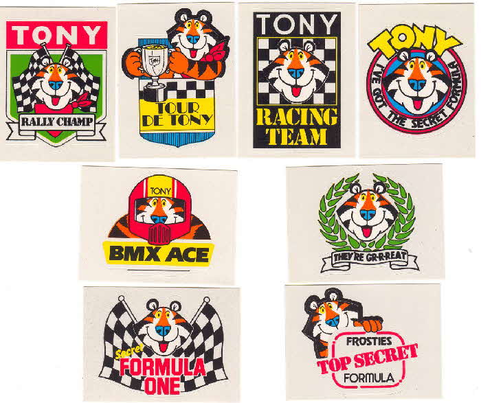 1988 Frosties Tony Racing Stickers
