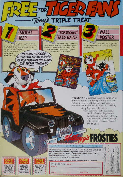 1986 Frosties Tony Magazine, Jeep & Poster