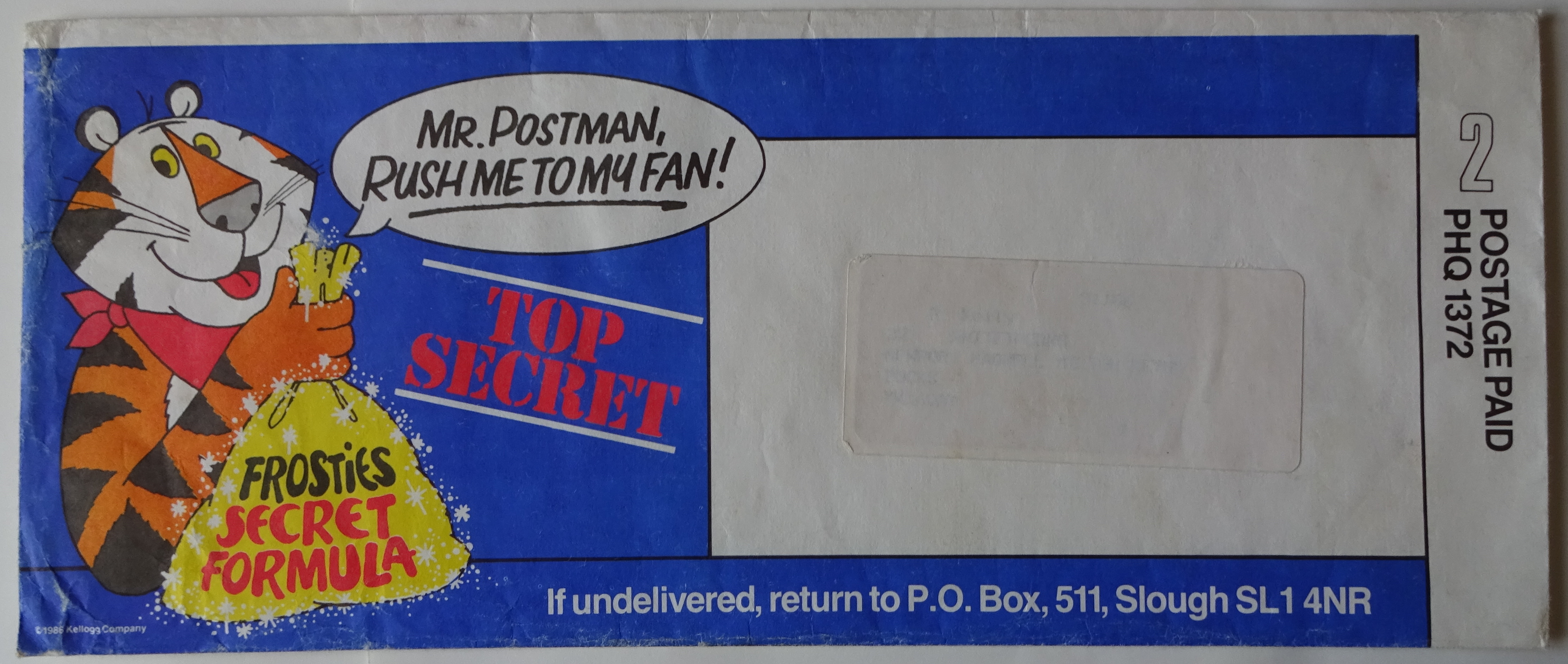 1986 Frosties Tony’s Triple Treat envelope (1)